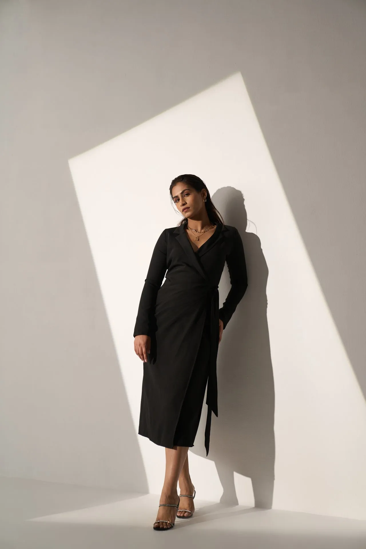 Women's Classic Long black Blazer dress