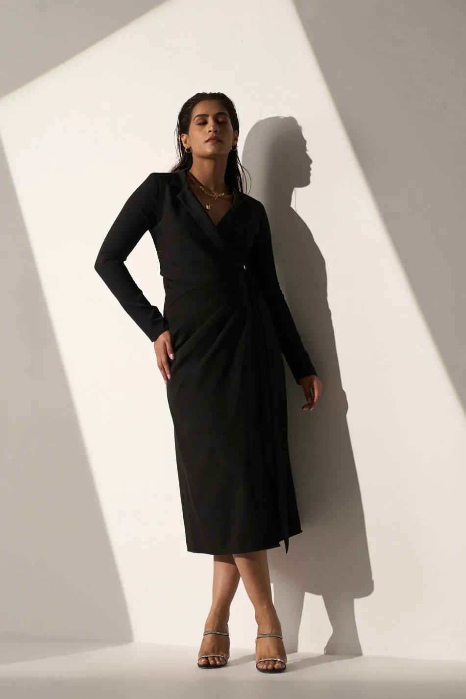 Women's Classic Long black Blazer dress