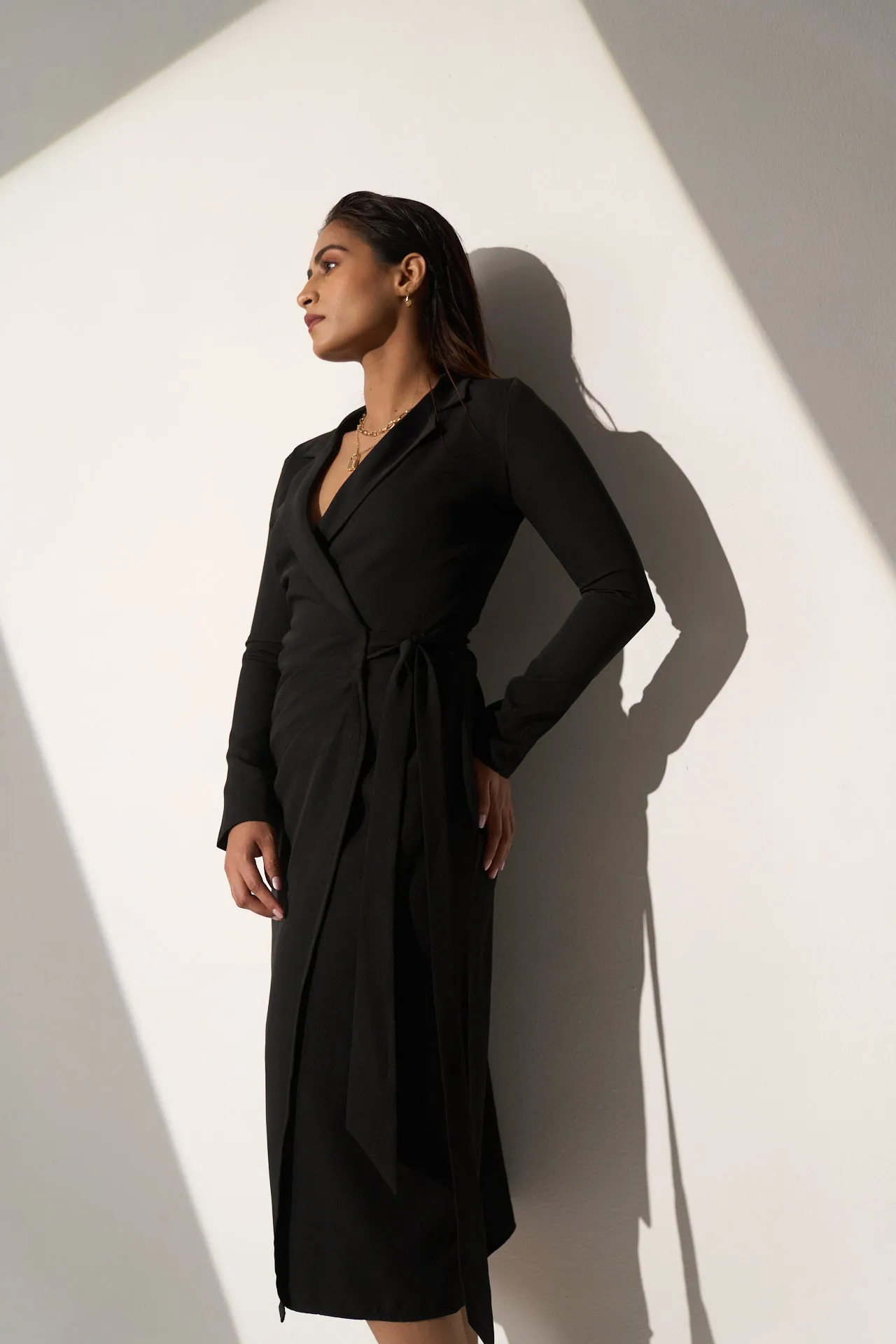 Women's Classic Long black Blazer dress