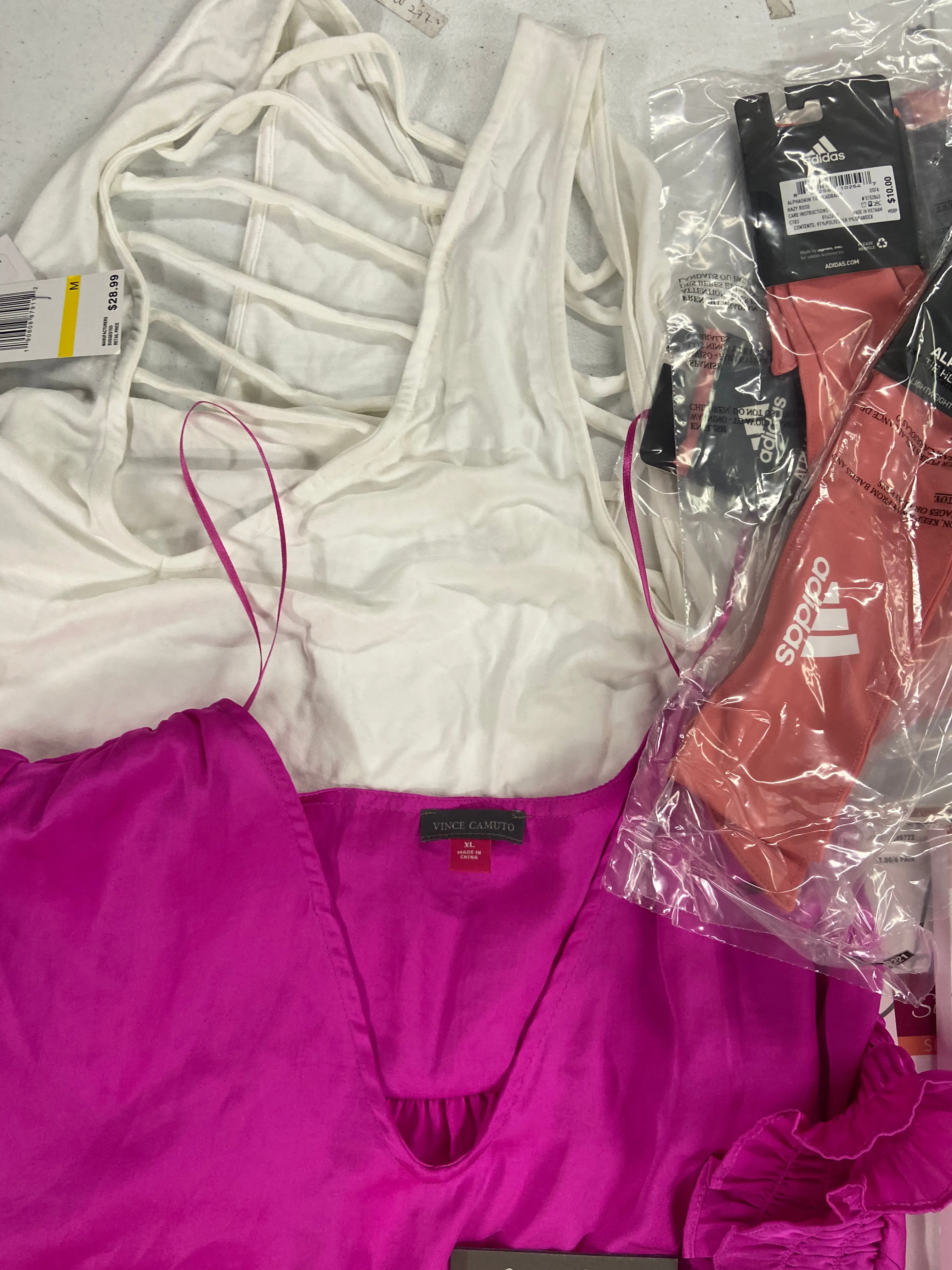 Women's Clothing & Accessories Wholesale Lot, THE SAK, NIKE, ADIDAS, POLO RALPH LAUREN, COR, NINE WEST, FREE PEOPLE, HANES and more, 27 items, Shelf Pulls, MSRP $887