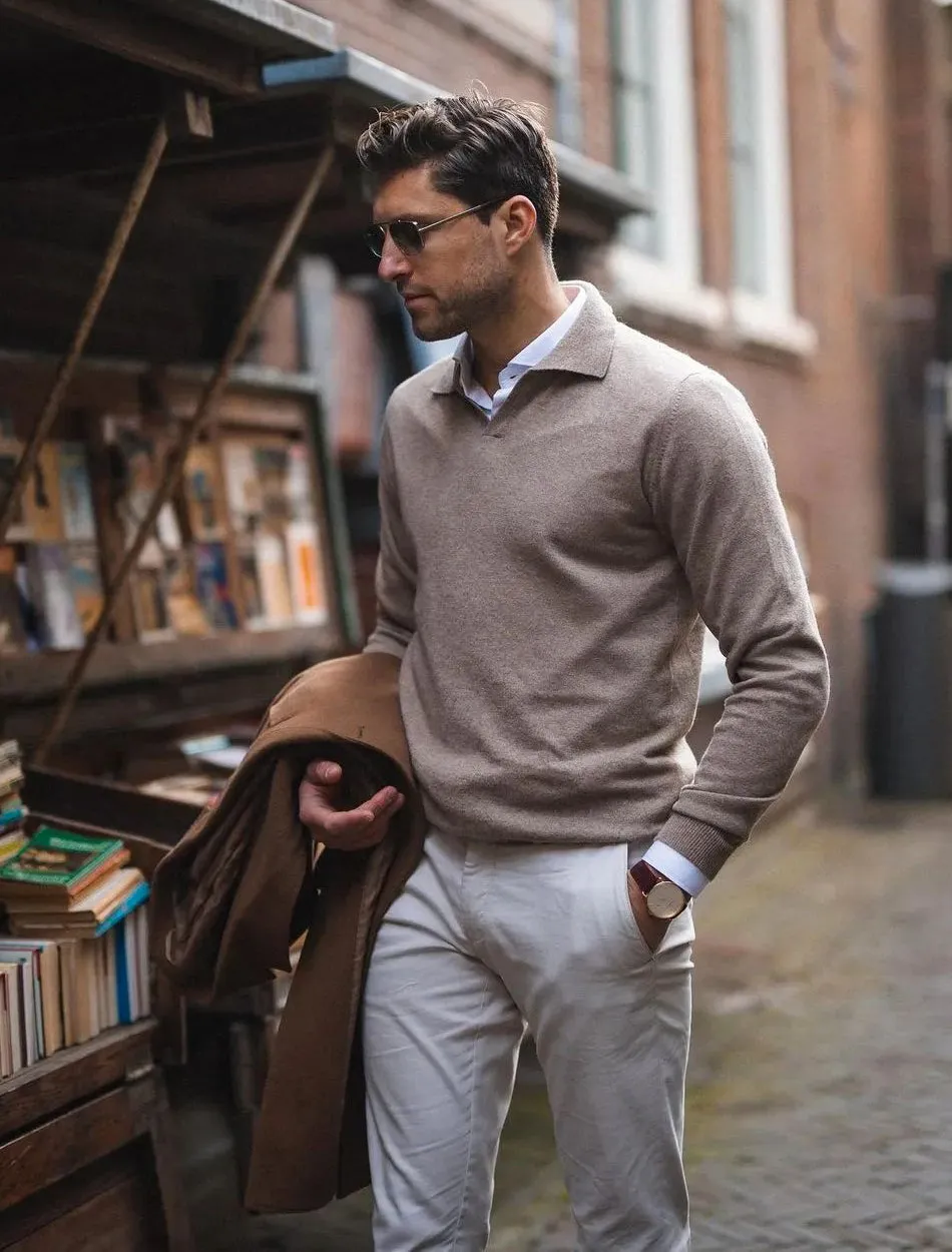 Zahir Polo | Heren Lange Mouw V-Hals Polo