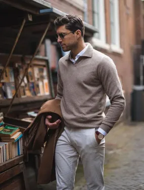 Zahir Polo | Heren Lange Mouw V-Hals Polo